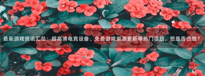 多彩娱乐集团：最新游戏资讯汇总：超高清电竞设备、免费游戏资源